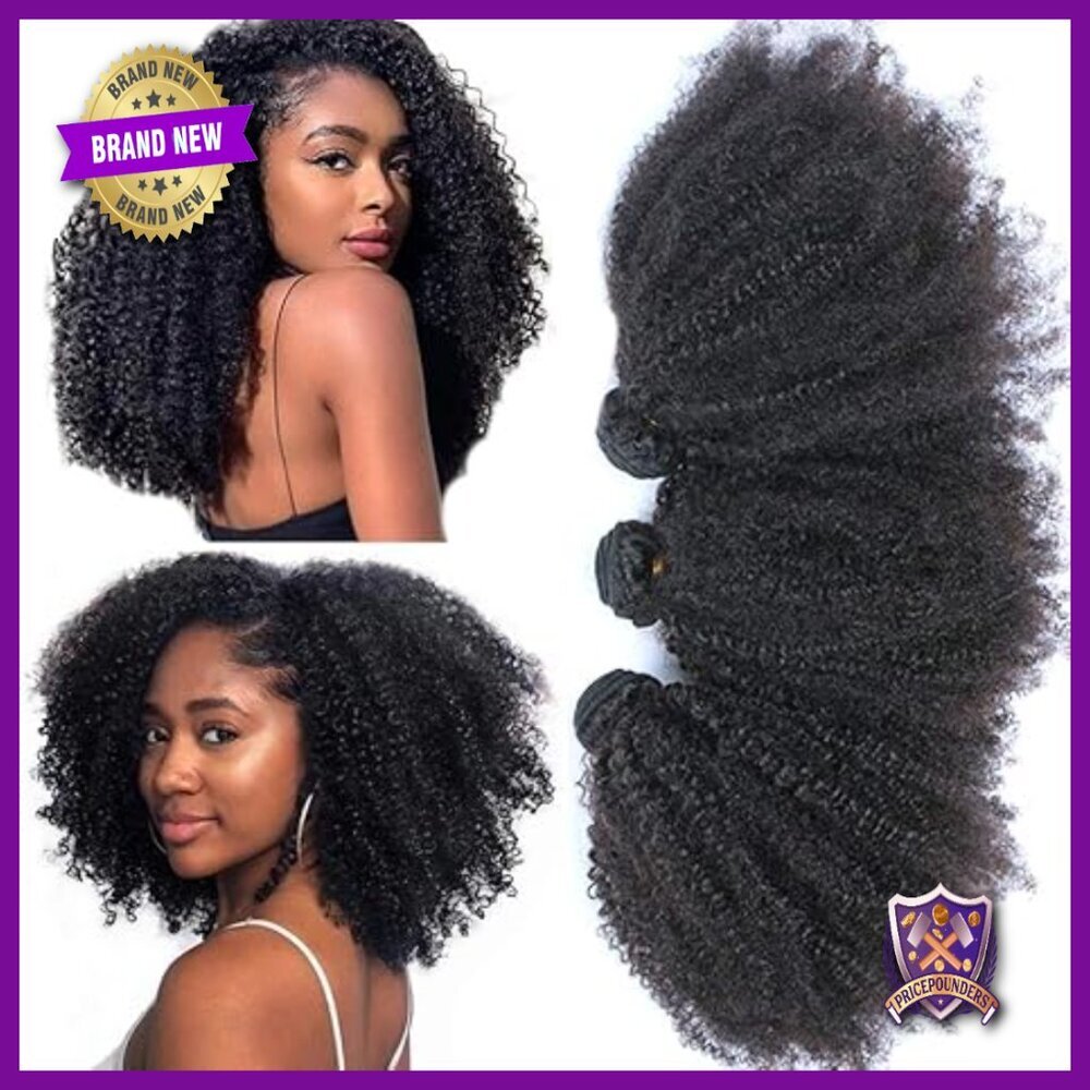 16 Inch Afro Kinky Curly Human Hair Bundles 3 Pack Virgin Unprocessed